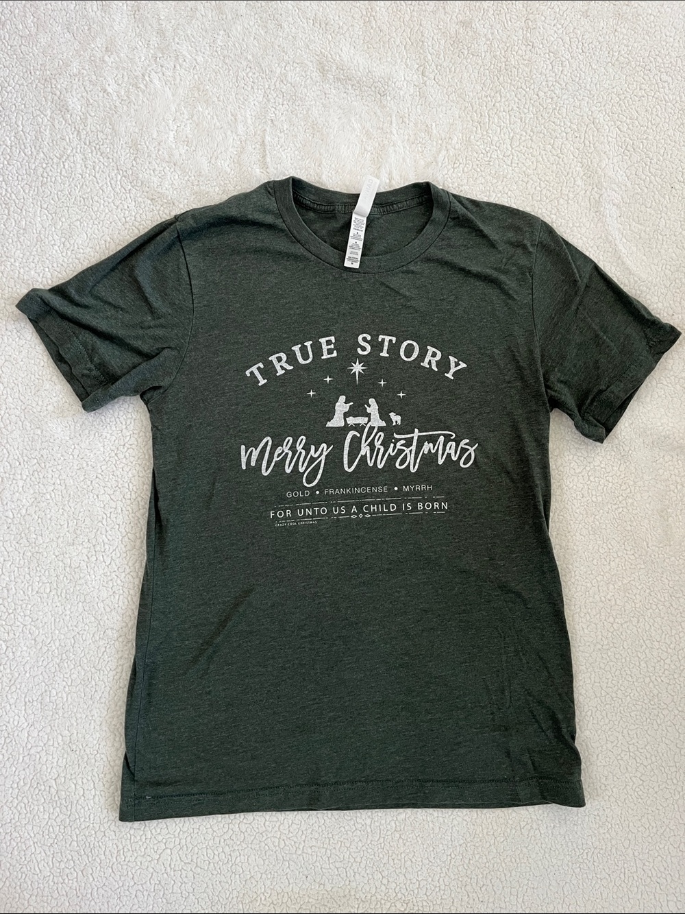 Christmas Heathered Forest Green Crew Neck Tee